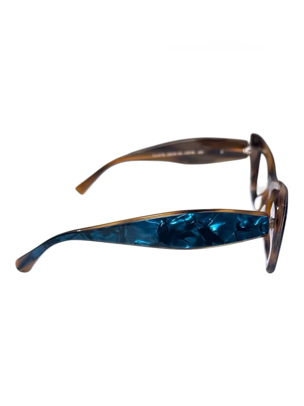 Alain Mikli Turquoise Mikli & Havana Sarette Butterfly Eyeglasses Made in Italy